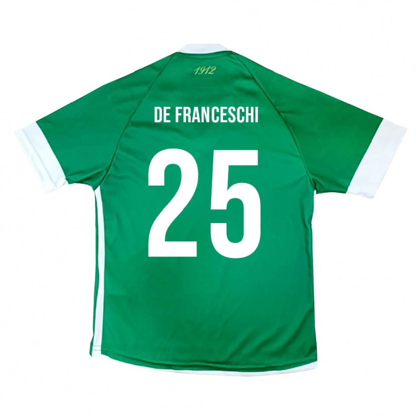 Danxen Bambino Maglia Edoardo De Franceschi #25 Verde Bianco Kit Gara Home 2025/26 Maglietta