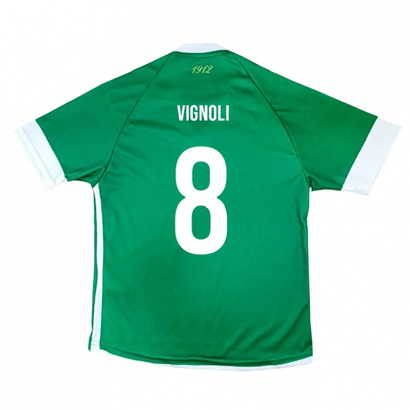 Danxen Bambino Maglia Matteo Vignoli #8 Verde Bianco Kit Gara Home 2025/26 Maglietta