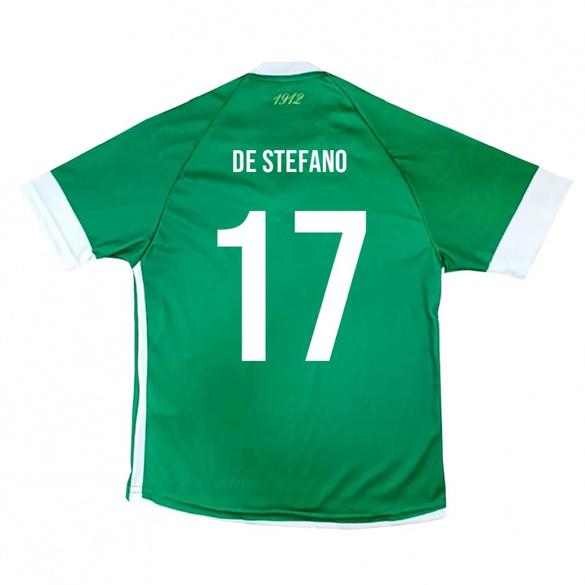 Danxen Bambino Maglia Nicolò De Stefano #17 Verde Bianco Kit Gara Home 2025/26 Maglietta