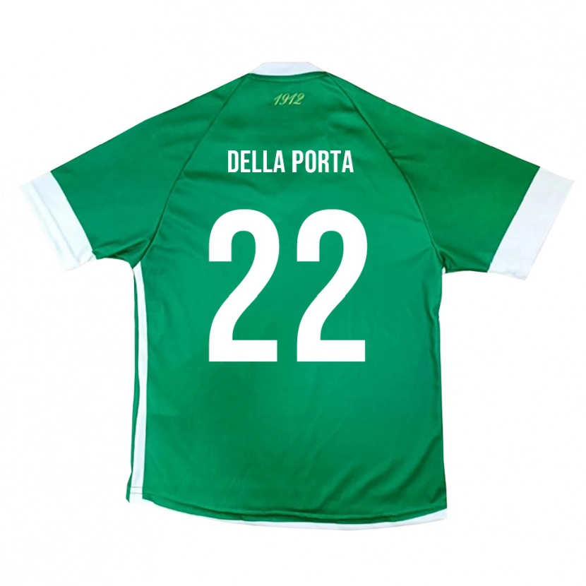 Danxen Bambino Maglia Simone Della Porta #22 Verde Bianco Kit Gara Home 2025/26 Maglietta