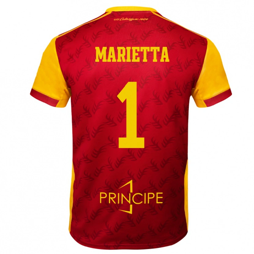 Danxen Bambino Maglia Christian Marietta #1 Giallo Rosso Kit Gara Home 2025/26 Maglietta