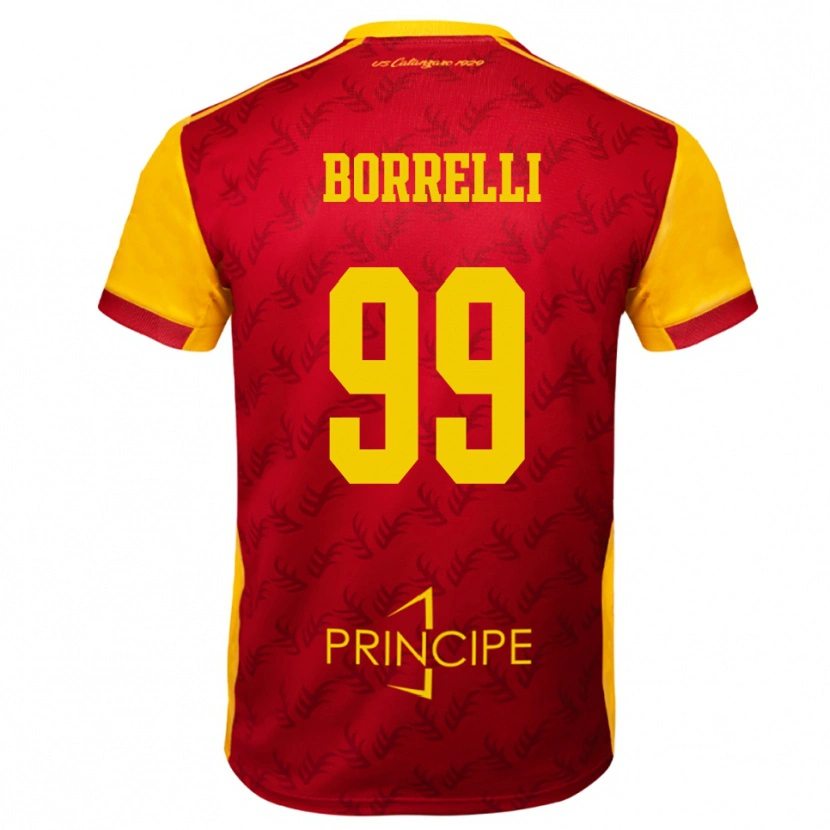 Danxen Bambino Maglia Edoardo Borrelli #99 Giallo Rosso Kit Gara Home 2025/26 Maglietta