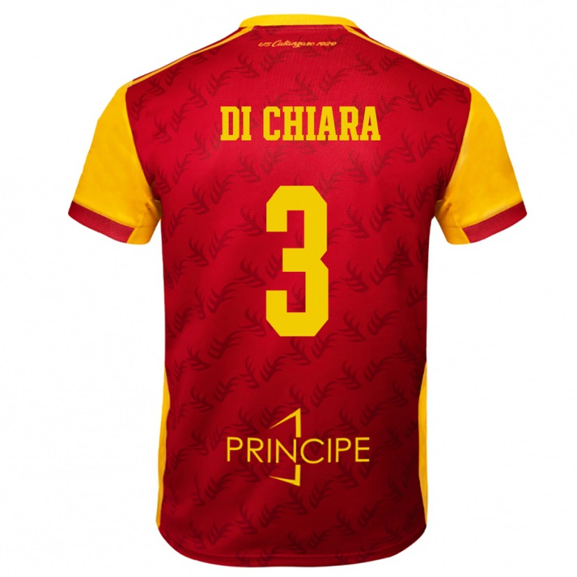 Danxen Bambino Maglia Gianluca Di Chiara #3 Giallo Rosso Kit Gara Home 2025/26 Maglietta