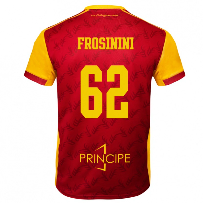 Danxen Bambino Maglia Ruggero Frosinini #62 Giallo Rosso Kit Gara Home 2025/26 Maglietta