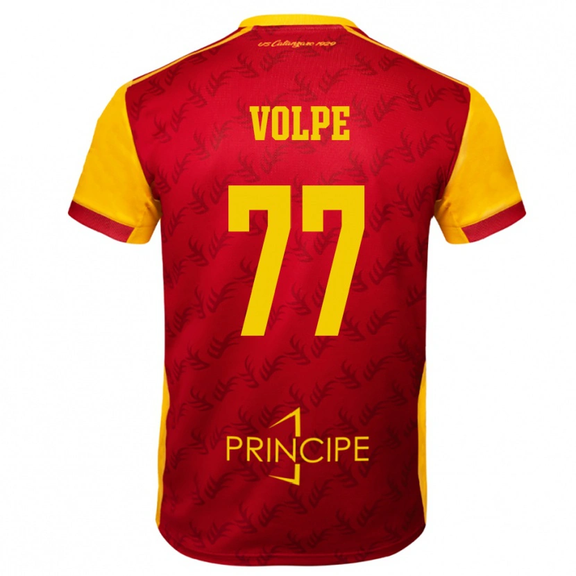 Danxen Bambino Maglia Giovanni Volpe #77 Giallo Rosso Kit Gara Home 2025/26 Maglietta