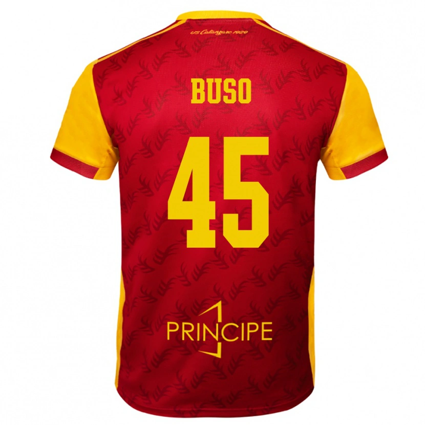 Danxen Bambino Maglia Nicolò Buso #45 Giallo Rosso Kit Gara Home 2025/26 Maglietta