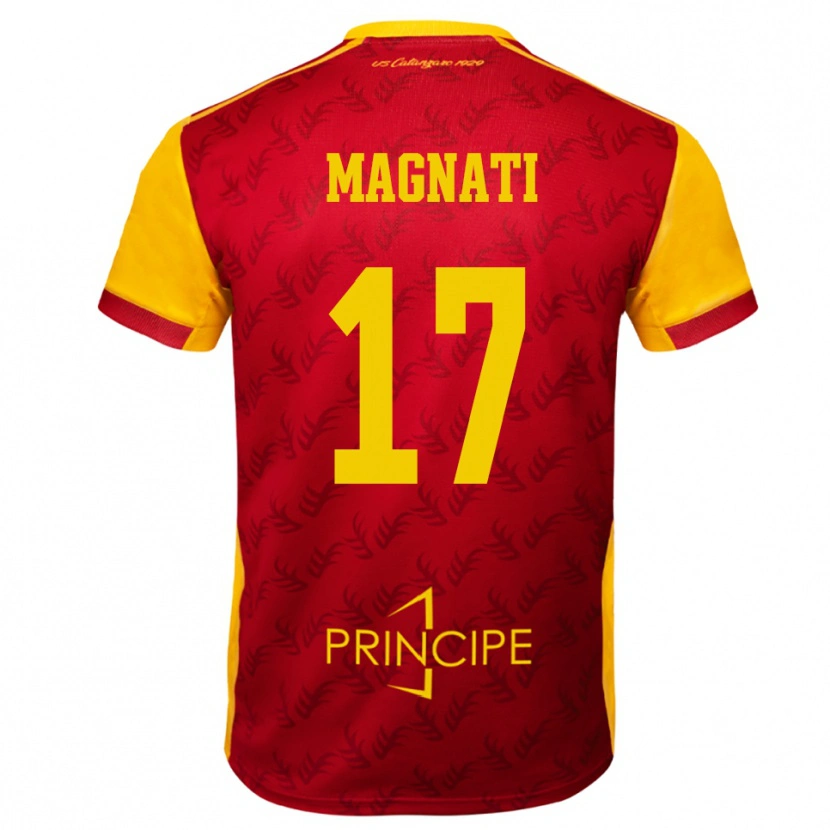 Danxen Bambino Maglia Francesco Magnati #17 Giallo Rosso Kit Gara Home 2025/26 Maglietta