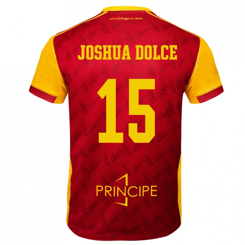Danxen Bambino Maglia Dave Joshua Dolce #15 Giallo Rosso Kit Gara Home 2025/26 Maglietta