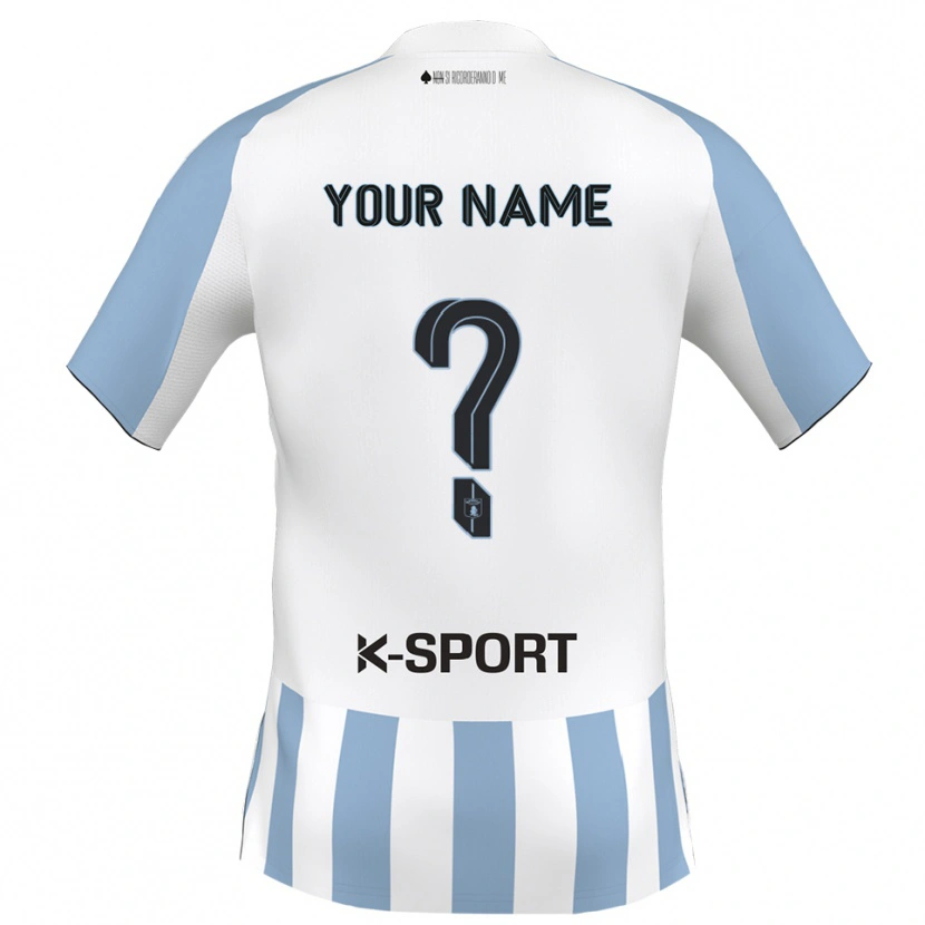 Danxen Bambino Maglia Il Tuo Nome #0 Bianco Azzurro Kit Gara Home 2025/26 Maglietta