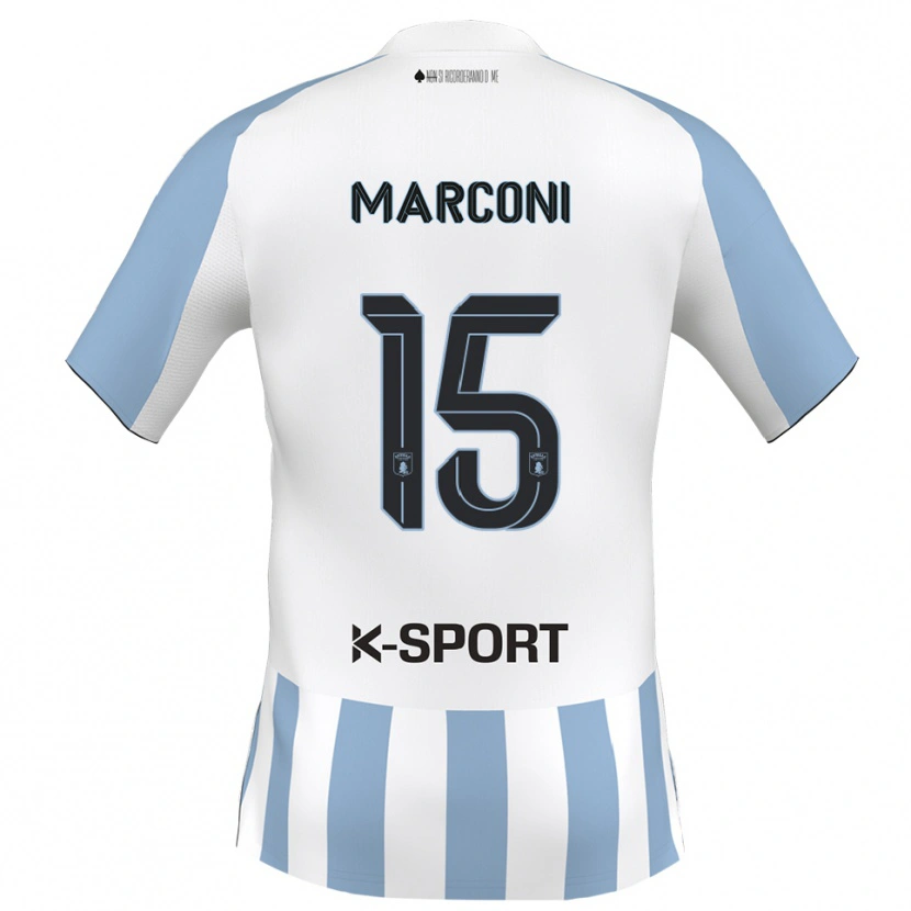 Danxen Bambino Maglia Ivan Marconi #15 Bianco Azzurro Kit Gara Home 2025/26 Maglietta