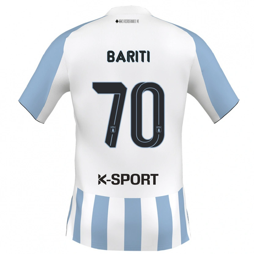 Danxen Bambino Maglia Davide Bariti #70 Bianco Azzurro Kit Gara Home 2025/26 Maglietta