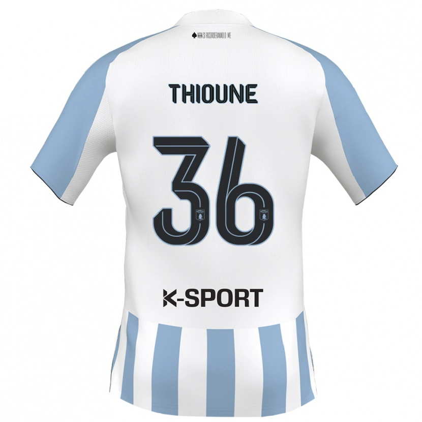 Danxen Bambino Maglia Alioune Thioune #36 Bianco Azzurro Kit Gara Home 2025/26 Maglietta