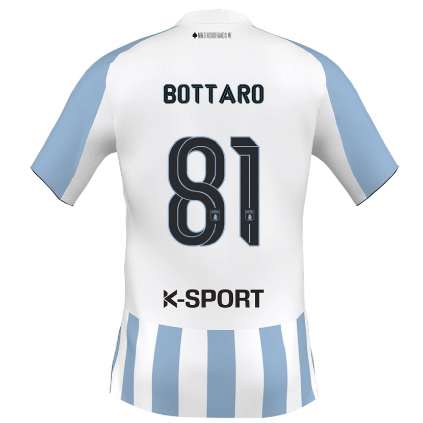 Danxen Bambino Maglia Andrea Bottaro #81 Bianco Azzurro Kit Gara Home 2025/26 Maglietta