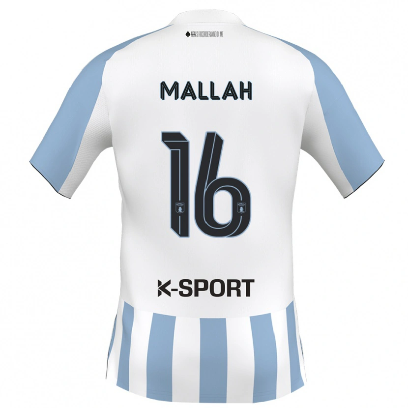 Danxen Bambino Maglia Rachid Mallah #16 Bianco Azzurro Kit Gara Home 2025/26 Maglietta