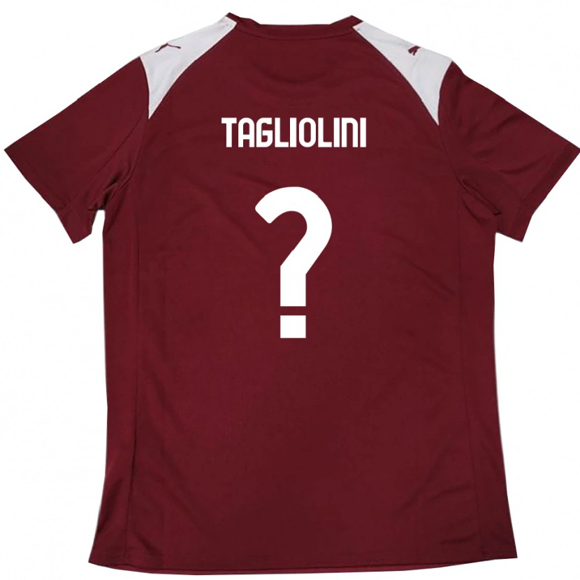 Danxen Bambino Maglia Ludovico Tagliolini #0 Borgogna Bianco Kit Gara Home 2025/26 Maglietta
