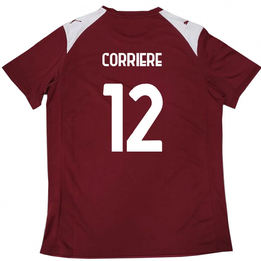 Danxen Bambino Maglia Francesco Corriere #12 Borgogna Bianco Kit Gara Home 2025/26 Maglietta