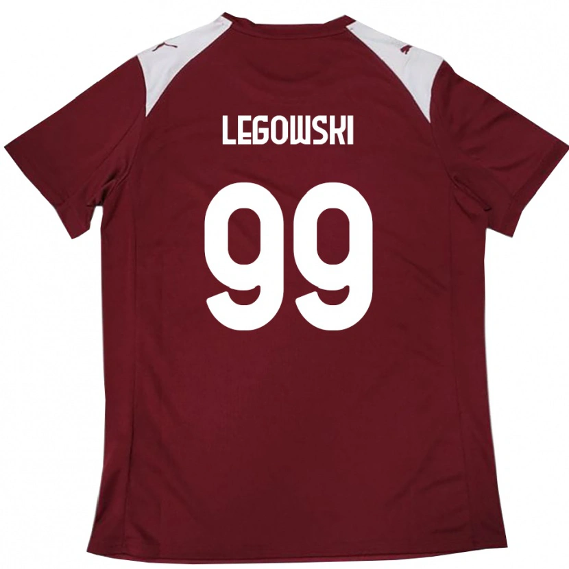 Danxen Bambino Maglia Mateusz Legowski #99 Borgogna Bianco Kit Gara Home 2025/26 Maglietta