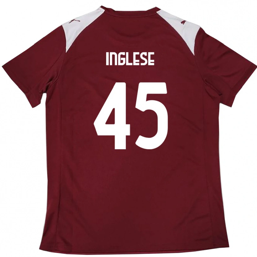 Danxen Bambino Maglia Roberto Inglese #45 Borgogna Bianco Kit Gara Home 2025/26 Maglietta