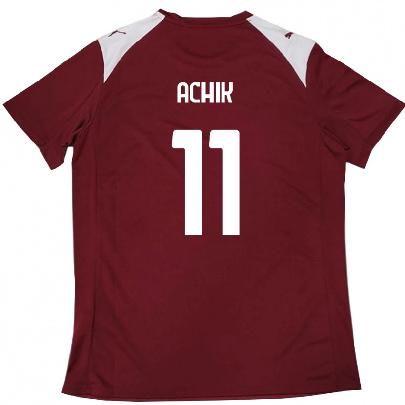 Danxen Bambino Maglia Ismail Achik #11 Borgogna Bianco Kit Gara Home 2025/26 Maglietta