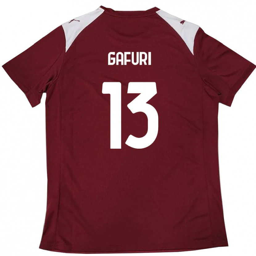 Danxen Bambino Maglia Alen Gafuri #13 Borgogna Bianco Kit Gara Home 2025/26 Maglietta