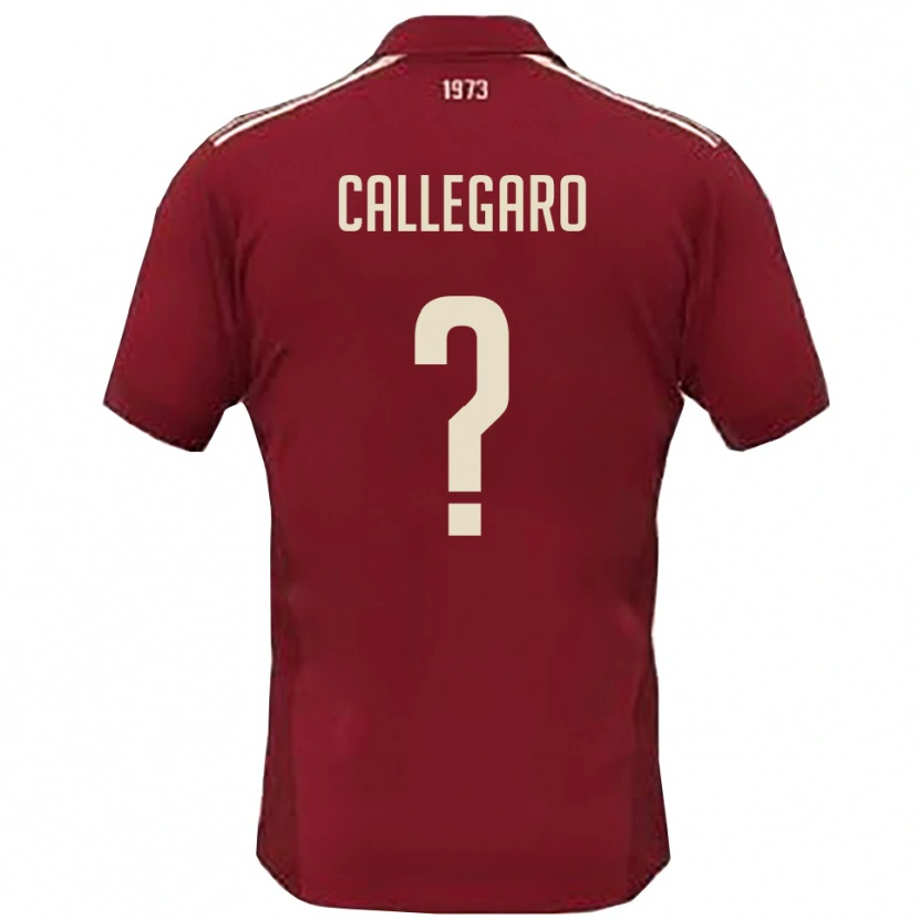 Danxen Bambino Maglia Riccardo Callegaro #0 Borgogna Bianco Kit Gara Home 2025/26 Maglietta