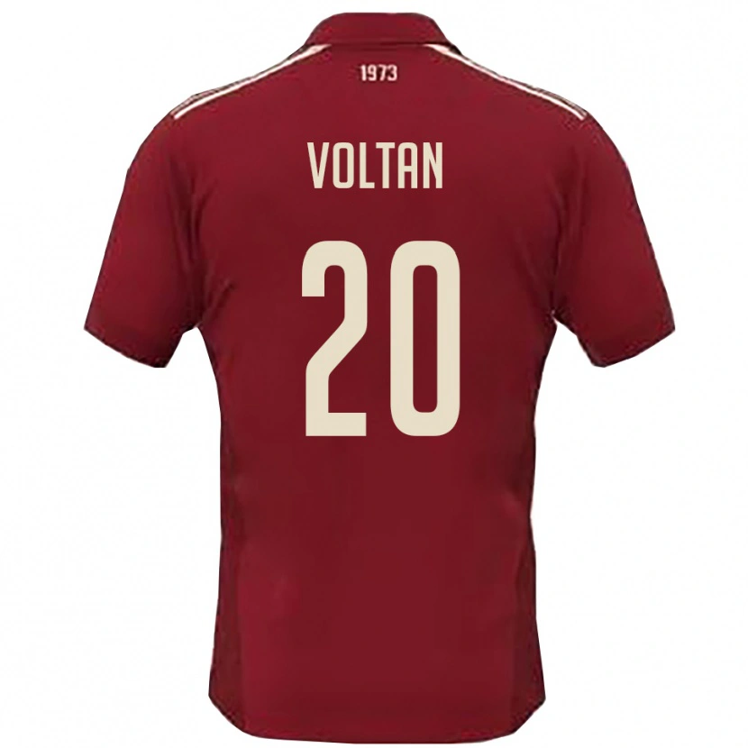 Danxen Bambino Maglia Davide Voltan #20 Borgogna Bianco Kit Gara Home 2025/26 Maglietta