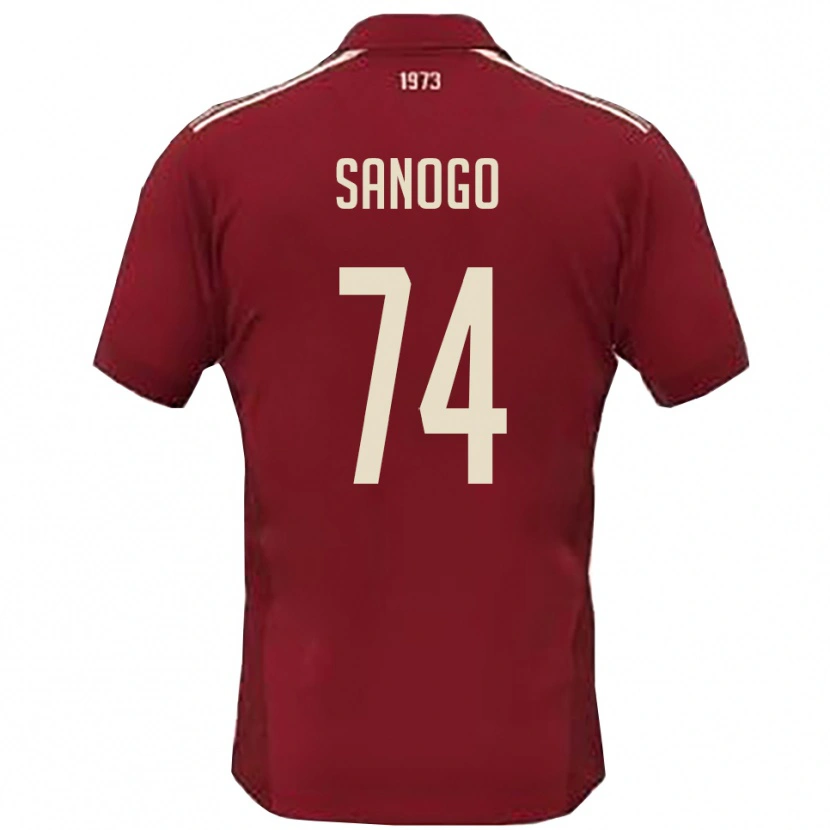 Danxen Bambino Maglia Ahmed Sanogo #74 Borgogna Bianco Kit Gara Home 2025/26 Maglietta