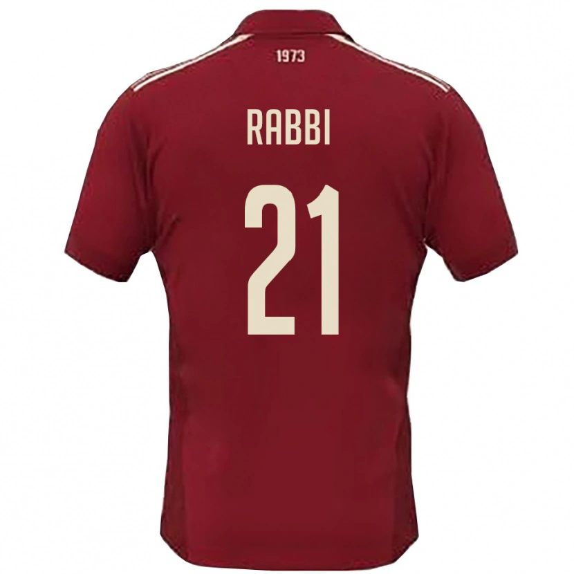 Danxen Bambino Maglia Simone Rabbi #21 Borgogna Bianco Kit Gara Home 2025/26 Maglietta
