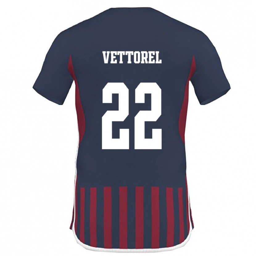 Danxen Bambino Maglia Thomas Vettorel #22 Navy Rosso Kit Gara Home 2025/26 Maglietta