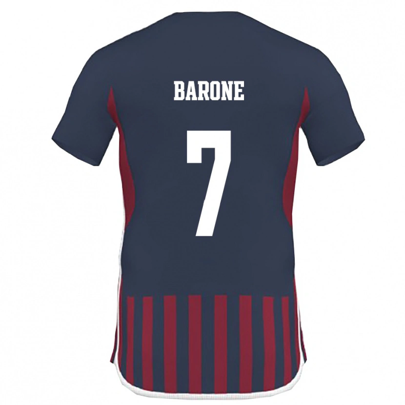 Danxen Bambino Maglia Antonio Barone #7 Navy Rosso Kit Gara Home 2025/26 Maglietta