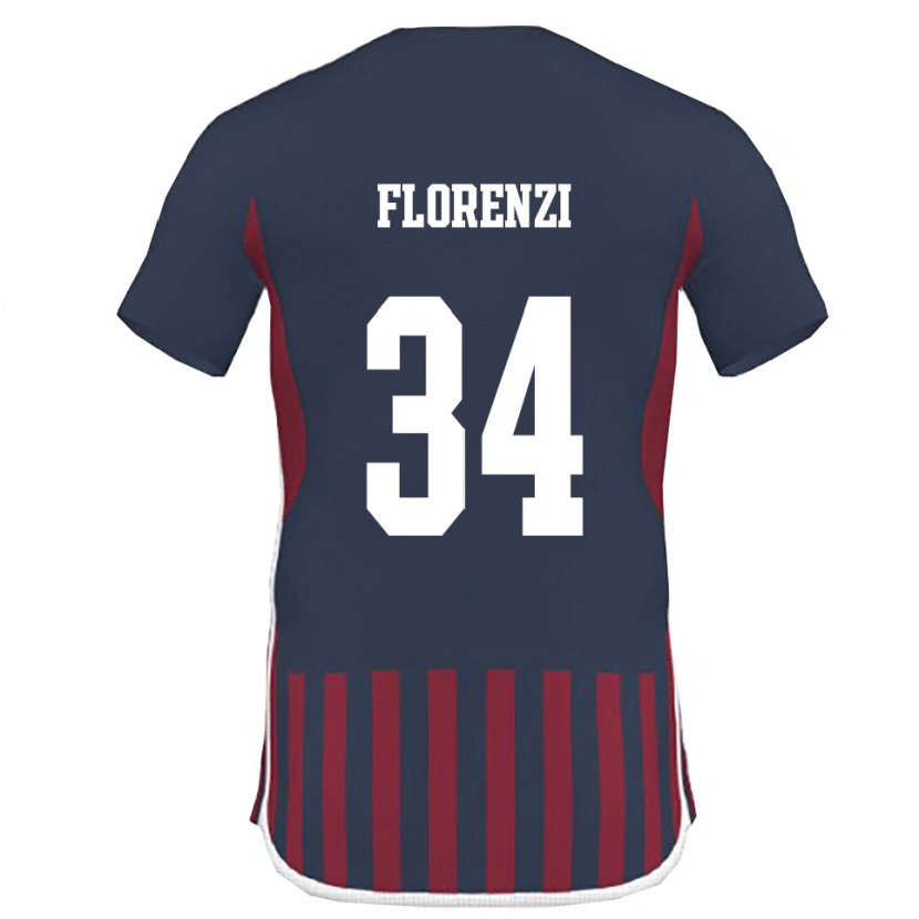 Danxen Bambino Maglia Aldo Florenzi #34 Navy Rosso Kit Gara Home 2025/26 Maglietta