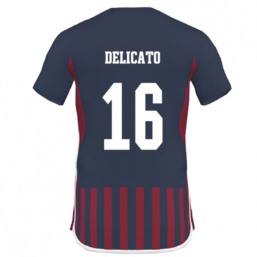 Danxen Bambino Maglia Gianmario Delicato #16 Navy Rosso Kit Gara Home 2025/26 Maglietta