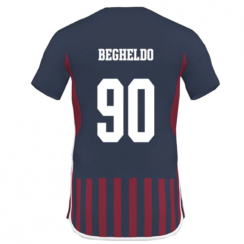 Danxen Bambino Maglia Gianmarco Begheldo #90 Navy Rosso Kit Gara Home 2025/26 Maglietta