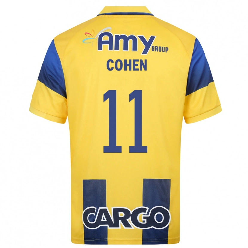 Danxen Bambino Maglia Yonatan Cohen #11 Giallo Navy Kit Gara Home 2025/26 Maglietta