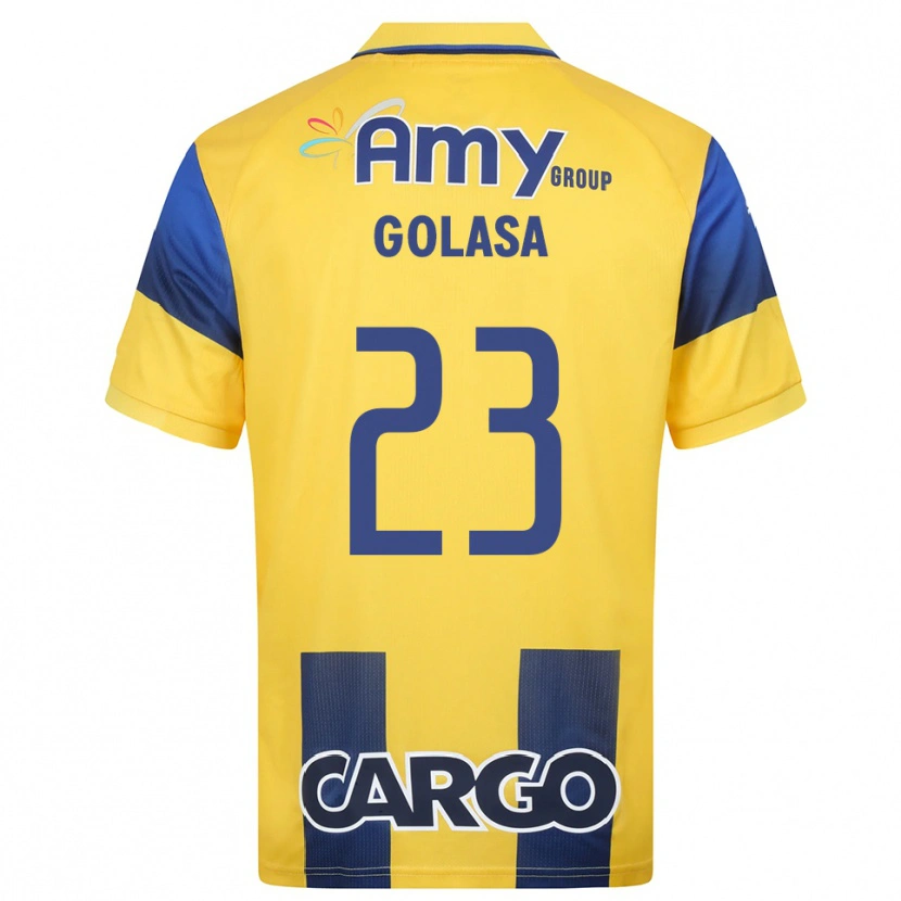 Danxen Bambino Maglia Eyal Golasa #23 Giallo Navy Kit Gara Home 2025/26 Maglietta