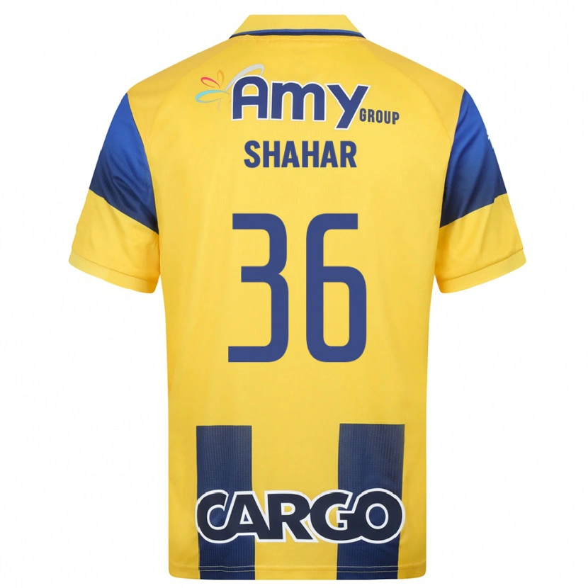 Danxen Bambino Maglia Ido Shahar #36 Giallo Navy Kit Gara Home 2025/26 Maglietta
