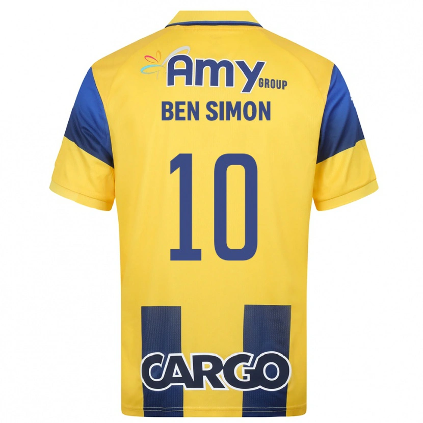 Danxen Bambino Maglia Ilay Ben Simon #10 Giallo Navy Kit Gara Home 2025/26 Maglietta