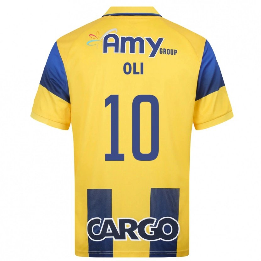 Danxen Bambino Maglia Ido Oli #10 Giallo Navy Kit Gara Home 2025/26 Maglietta