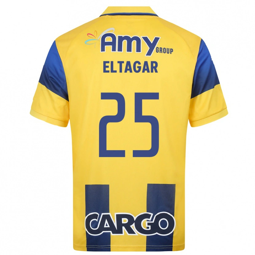Danxen Bambino Maglia Barak Eltagar #25 Giallo Navy Kit Gara Home 2025/26 Maglietta