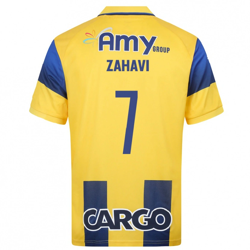 Danxen Bambino Maglia Eran Zahavi #7 Giallo Navy Kit Gara Home 2025/26 Maglietta