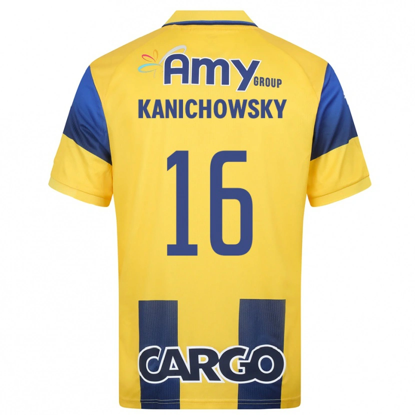 Danxen Bambino Maglia Gabi Kanichowsky #16 Giallo Navy Kit Gara Home 2025/26 Maglietta