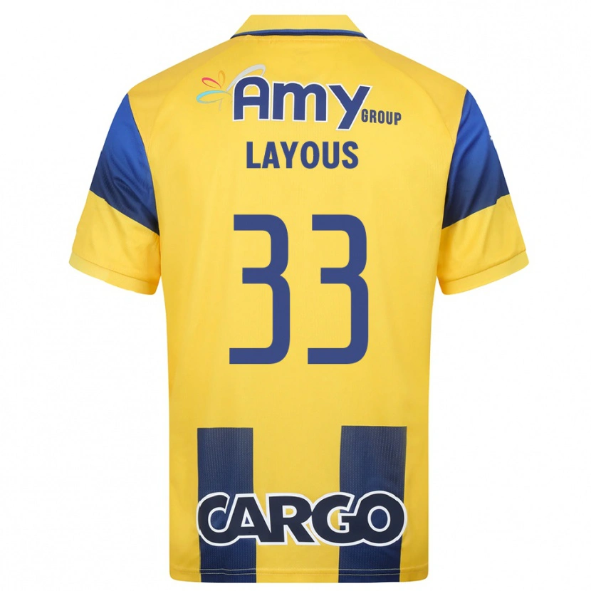 Danxen Bambino Maglia Hisham Layous #33 Giallo Navy Kit Gara Home 2025/26 Maglietta