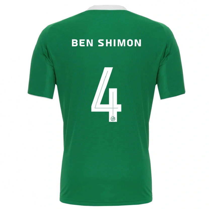 Danxen Bambino Maglia Elad Ben Shimon #4 Verde Bianco Kit Gara Home 2025/26 Maglietta