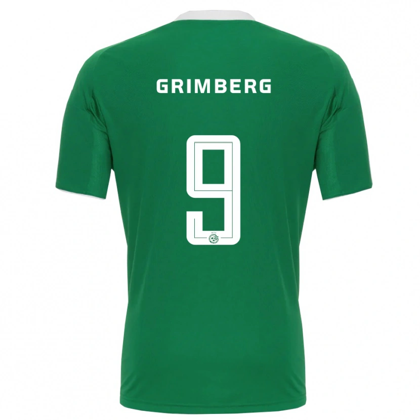 Danxen Bambino Maglia Adam Grimberg #9 Verde Bianco Kit Gara Home 2025/26 Maglietta