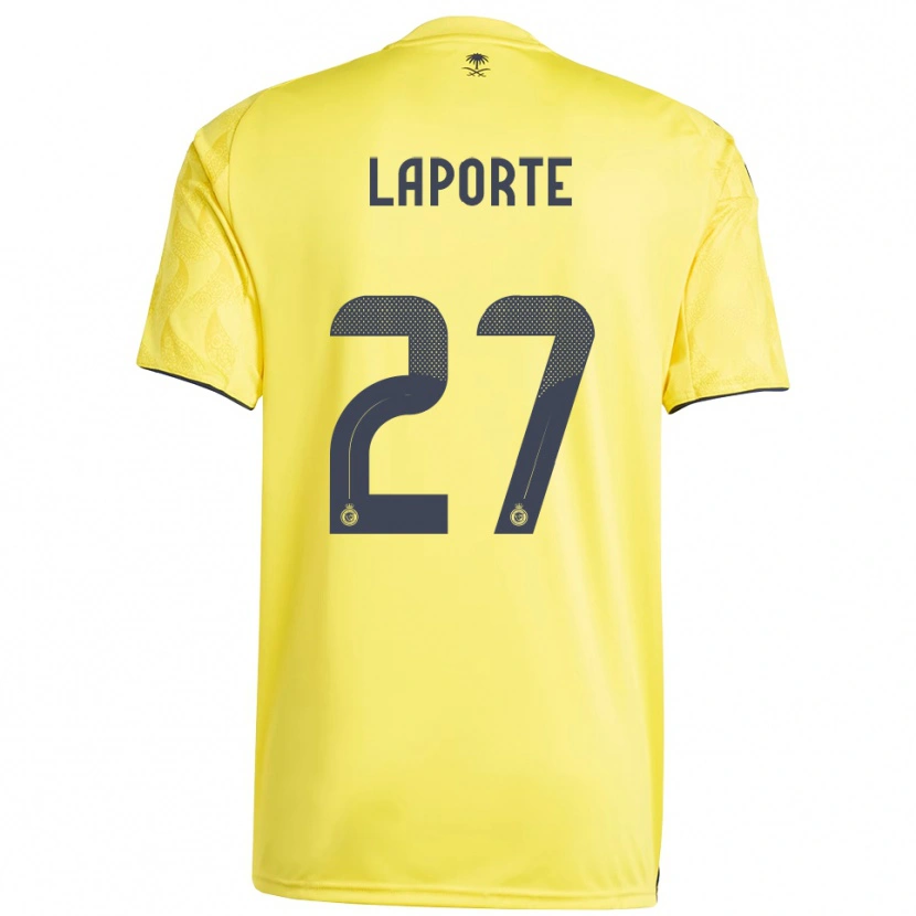 Danxen Bambino Maglia Aymeric Laporte #27 Giallo Nero Kit Gara Home 2025/26 Maglietta