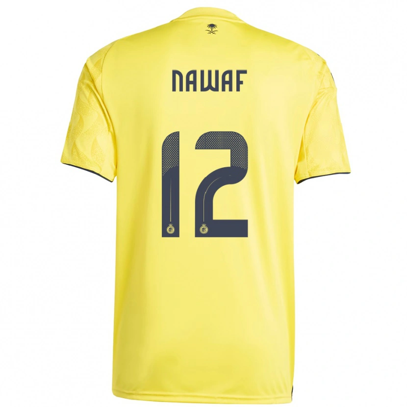 Danxen Bambino Maglia Nawaf Al-Boushal #12 Giallo Nero Kit Gara Home 2025/26 Maglietta