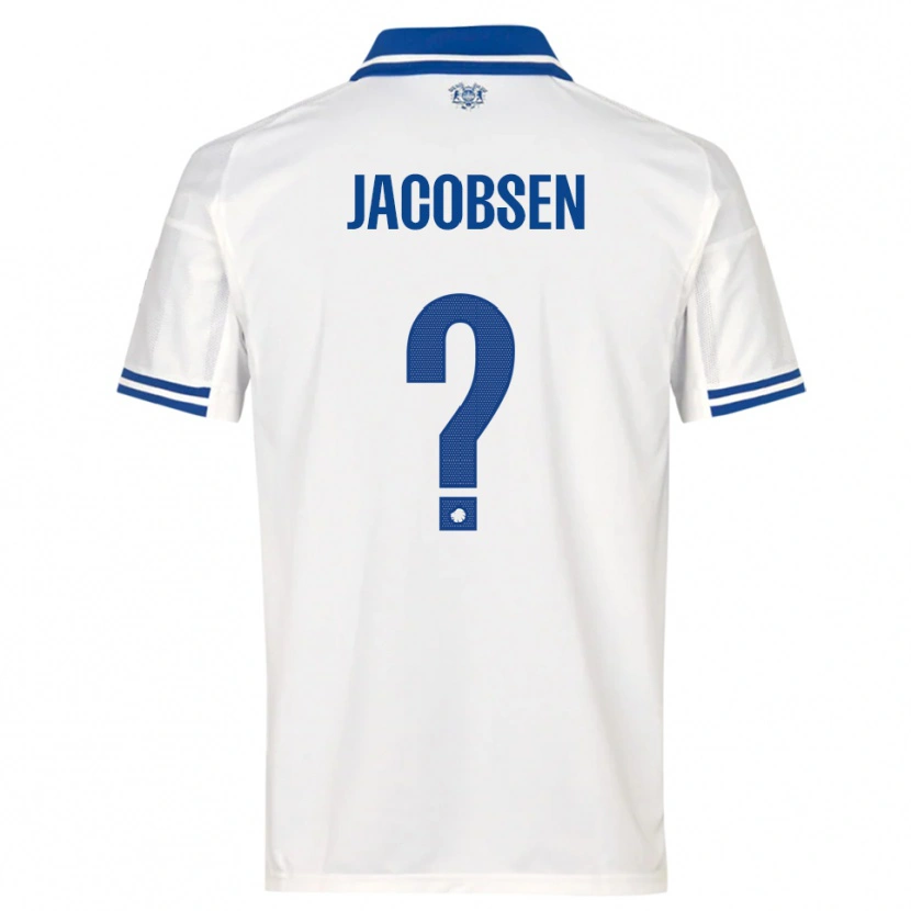 Danxen Bambino Maglia Holger Jacobsen #0 Bianco Blu Kit Gara Home 2025/26 Maglietta
