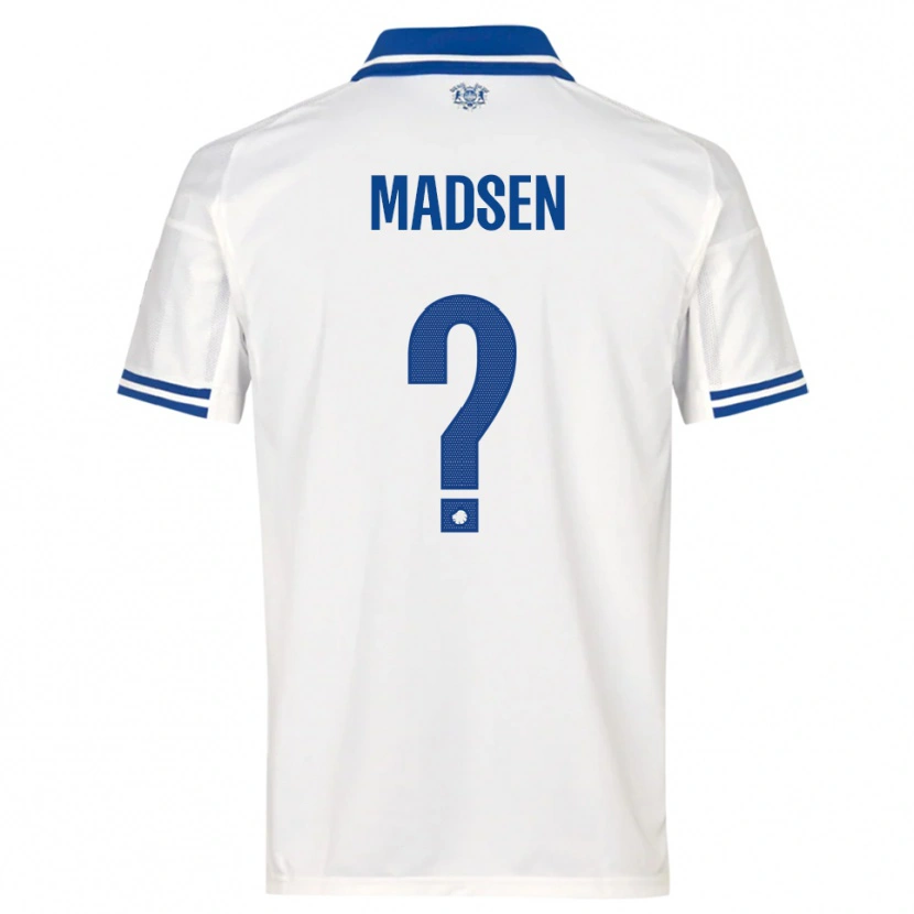 Danxen Bambino Maglia Noah Madsen #0 Bianco Blu Kit Gara Home 2025/26 Maglietta