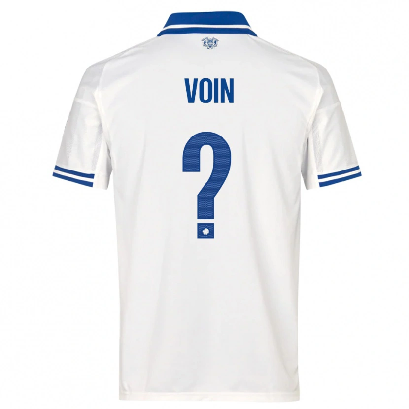 Danxen Bambino Maglia Simon Voin #0 Bianco Blu Kit Gara Home 2025/26 Maglietta