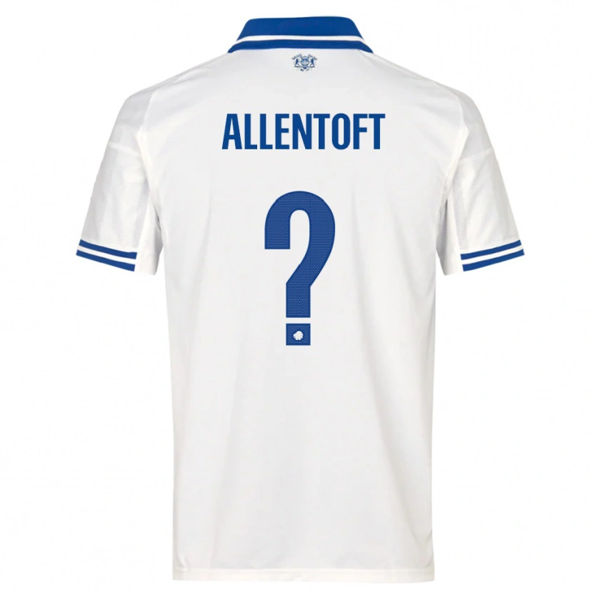 Danxen Bambino Maglia Philip Allentoft #0 Bianco Blu Kit Gara Home 2025/26 Maglietta